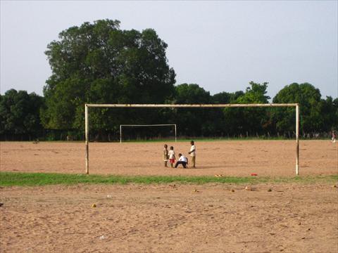 Sitting in goal