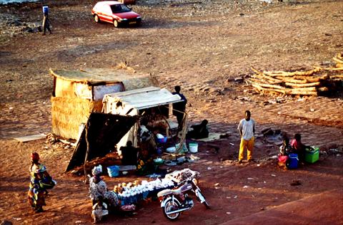 Small shops at the road