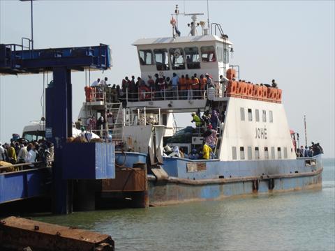 On the ferry